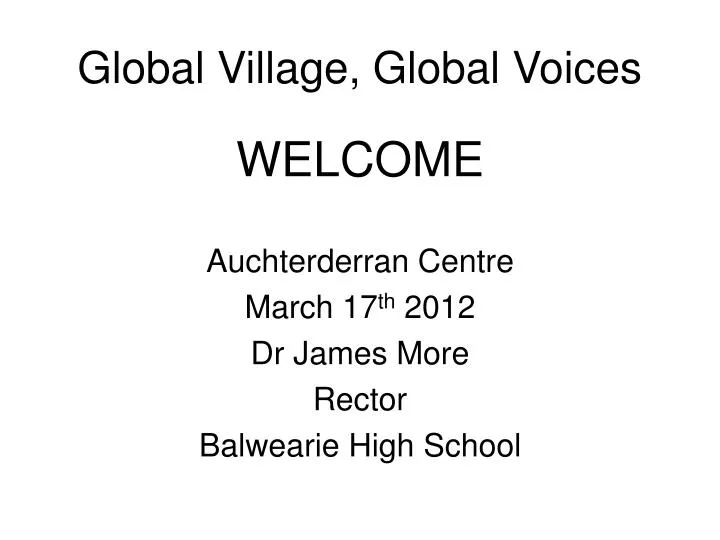 global village global voices n.