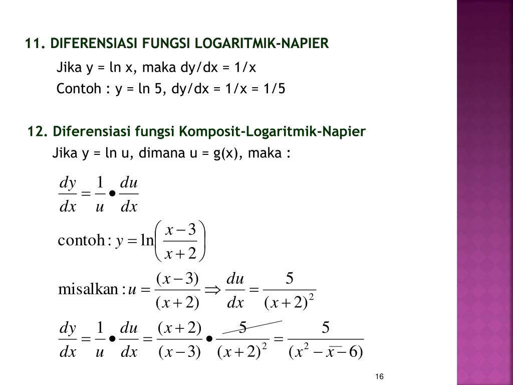 12 Contoh Soal Diferensial Fungsi Komposit Kumpulan Contoh Soal