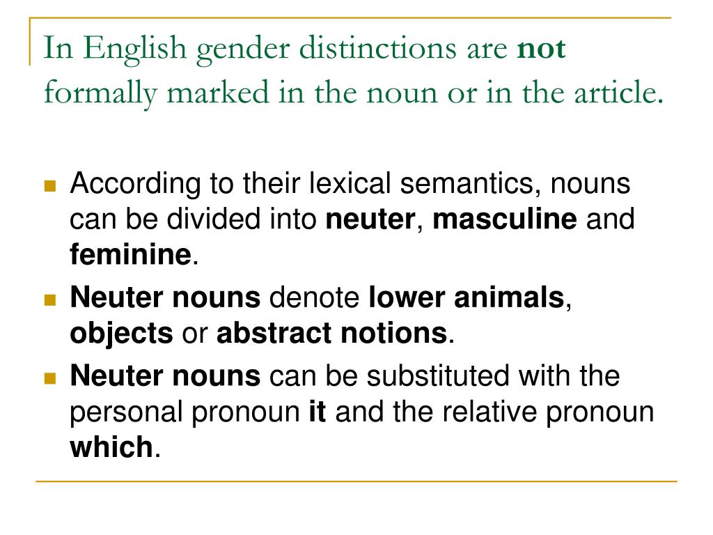 PPT - The Gender of Nouns PowerPoint Presentation, free download - ID ...