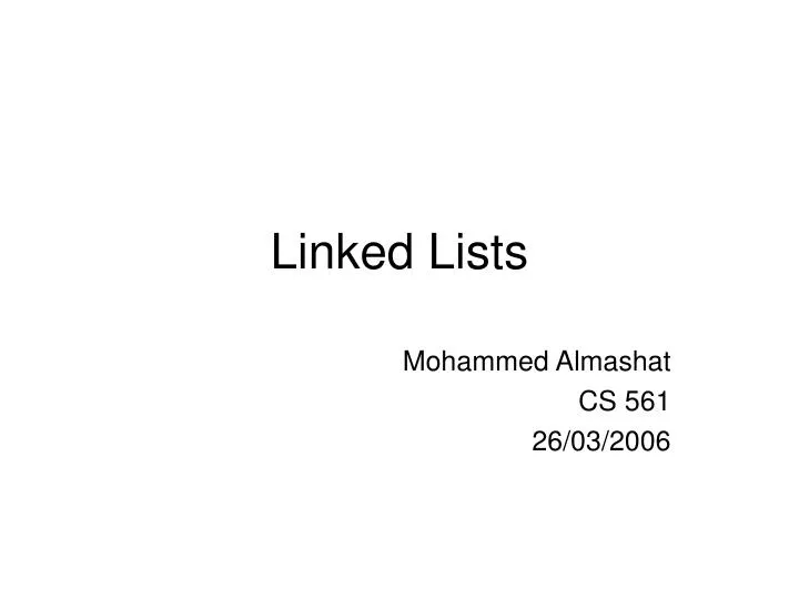 linked lists n.