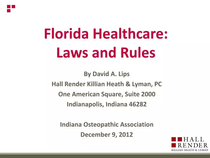 PPT Florida Healthcare Laws and Rules PowerPoint Presentation, free