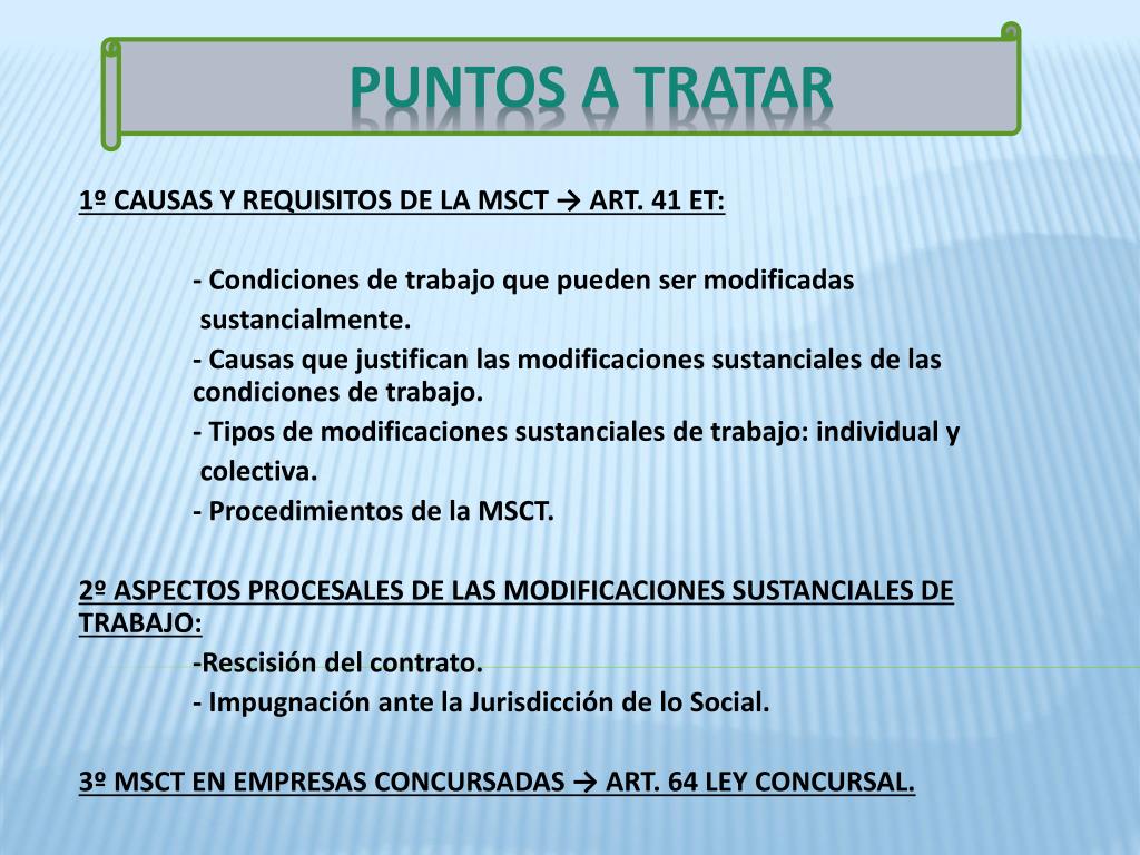 PPT - MODIFICACIÓN SUSTANCIAL DE LAS CONDICIONES DE TRABAJO Y MOVILIDAD  GEOGRÁFICA PowerPoint Presentation - ID:1431452
