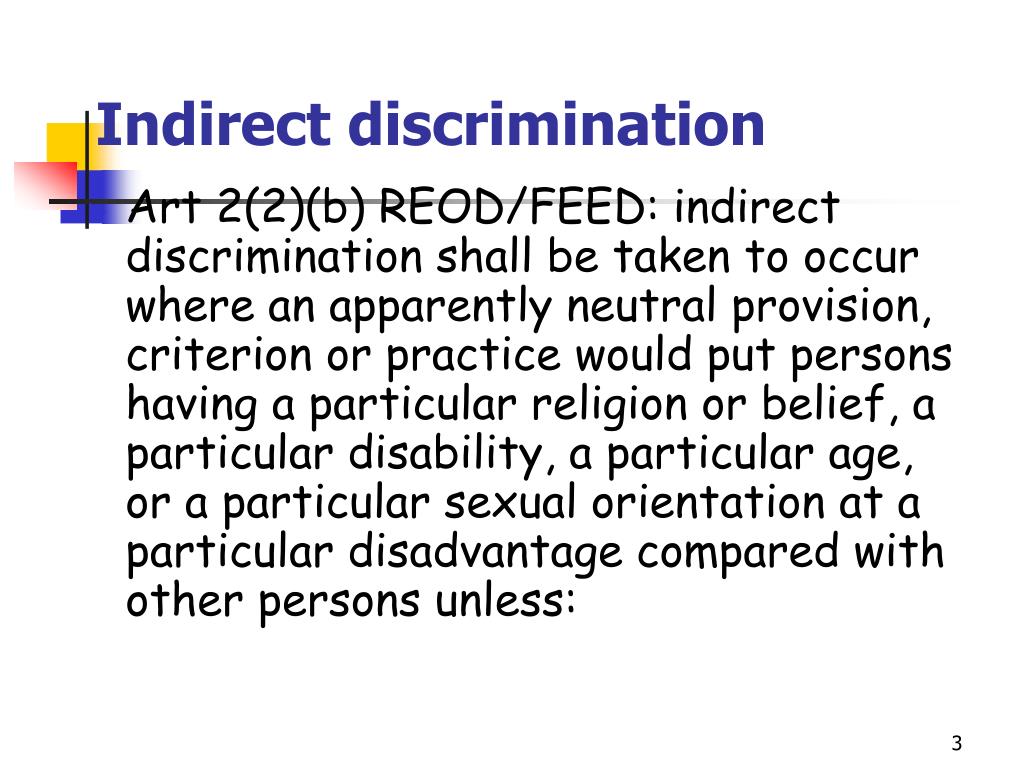 indirect discrimination case study