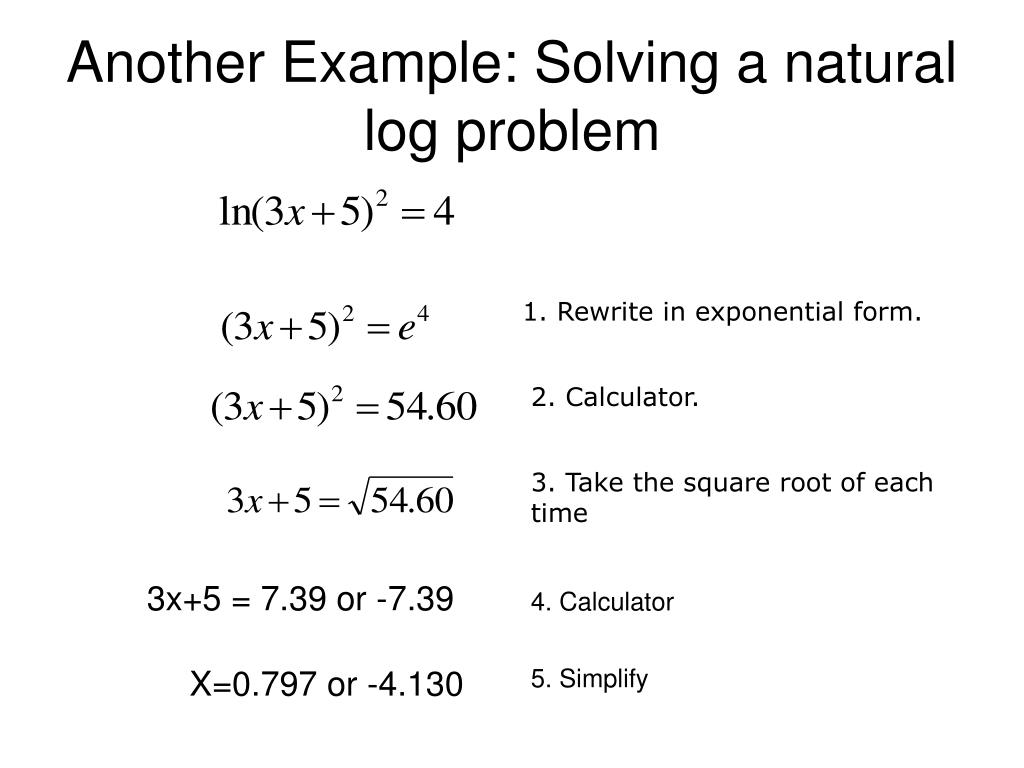 natural log problem solving