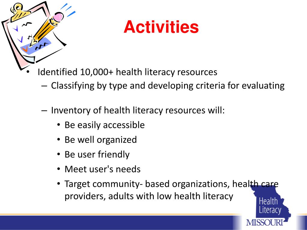 PPT - A Vision for a More Health Literate Missouri: Building a ...