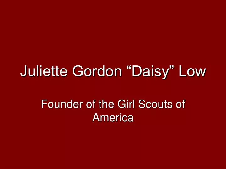 juliette gordon daisy low n.