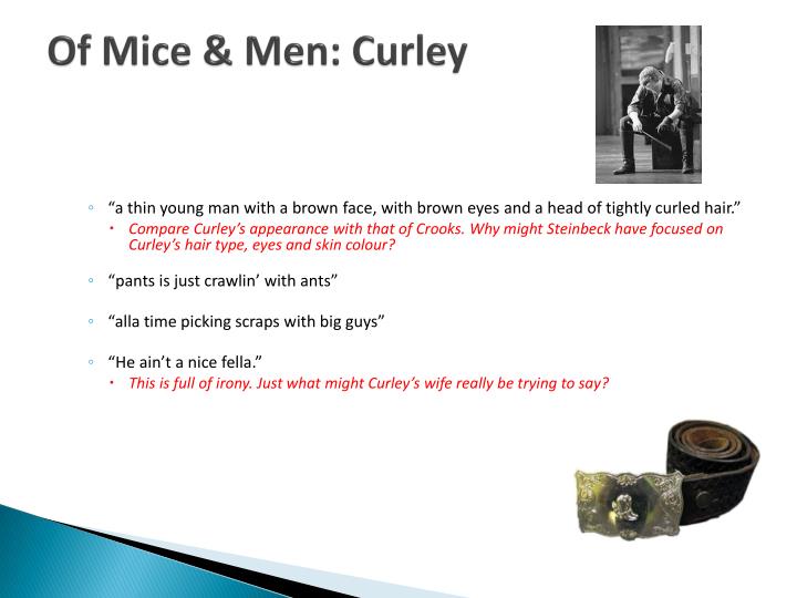 curleys wife in of mice and men by john steinbeck essay Why should you care about what curley's wife says in john steinbeck’s of mice and men don’t worry, we’re here to tell you. curleys wife in of mice and men by john steinbeck essay Why should you care about what curley's wife says in john steinbeck’s of mice and men don’t worry, we’re here to tell you.