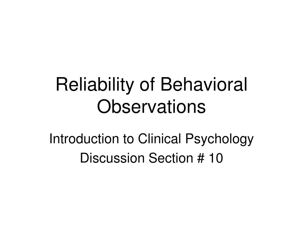 reliability in psychological assessment