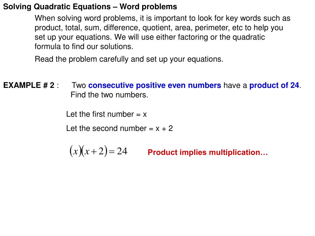 solving word problems involving quadratic equations pdf