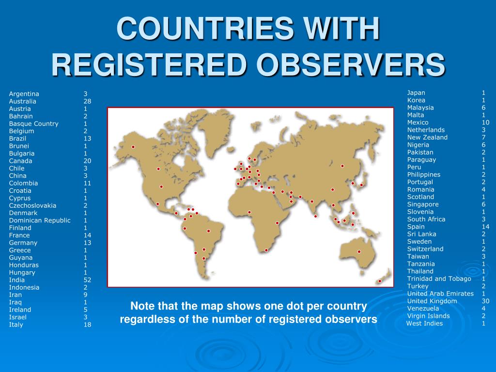 Two Observer Countries PPT - A Wide Spectrum Radio Waves and The Radio JOVE Project NSTA ...