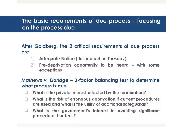 Due Process Model