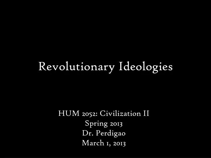 revolutionary ideologies n.