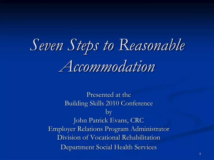seven steps to reasonable accommodation n.