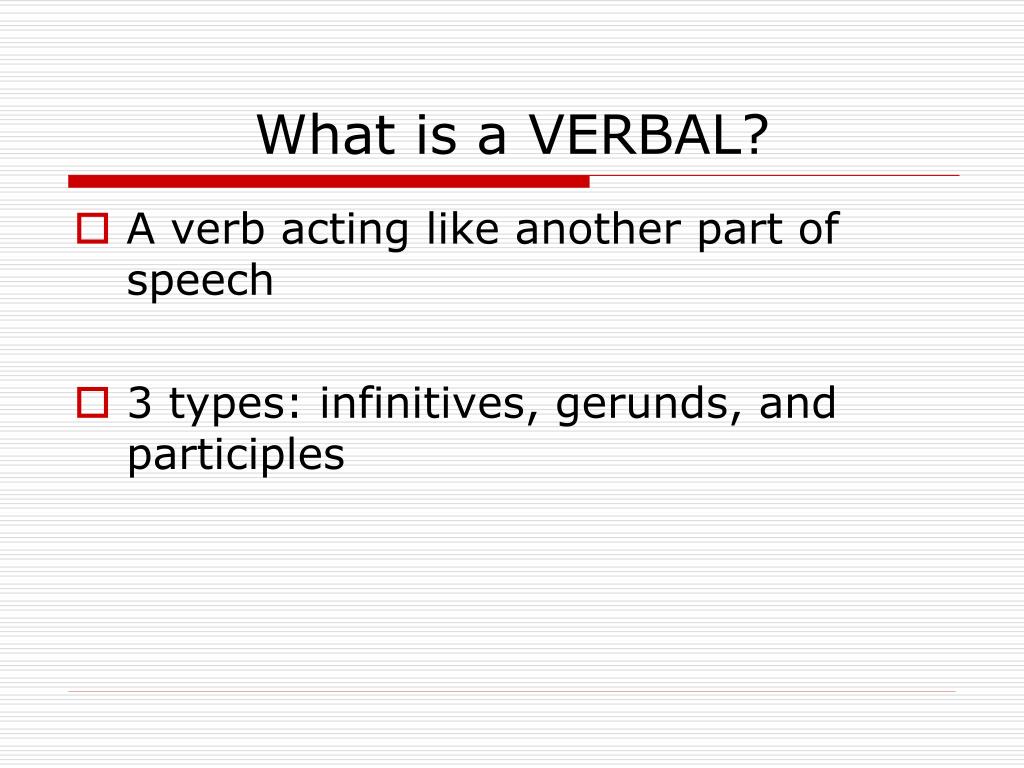 verbal presentation meaning