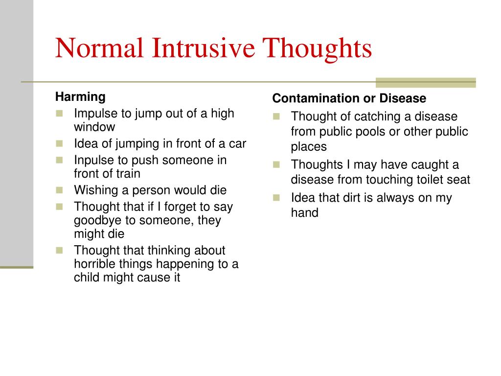 examples of intrusive thoughts ocd