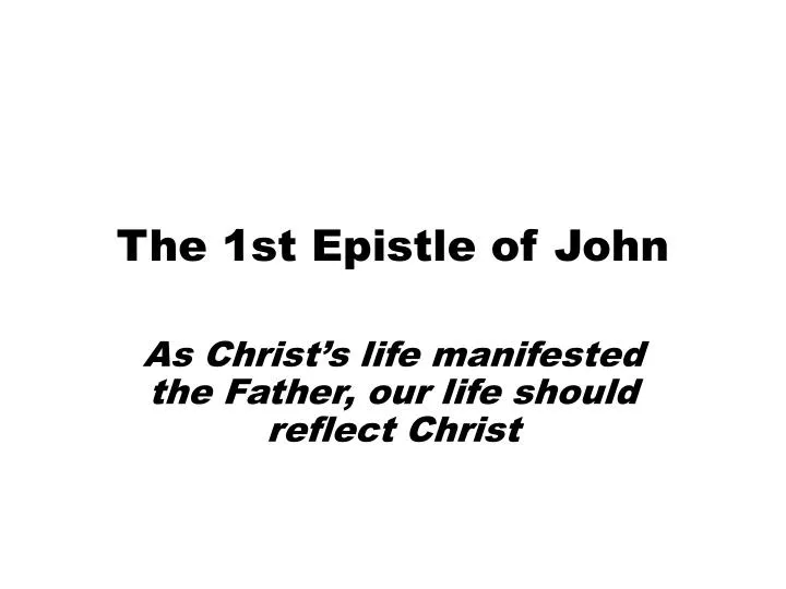 the 1st epistle of john n.