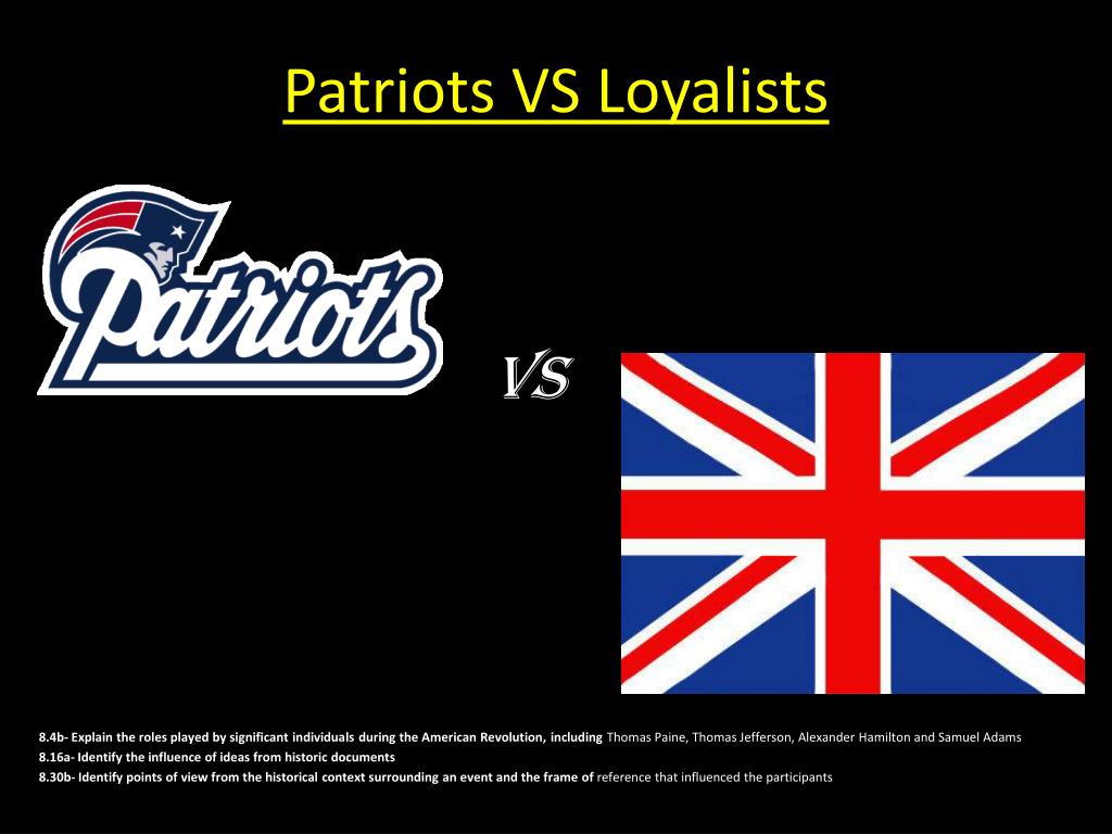 loyalists vs patriots