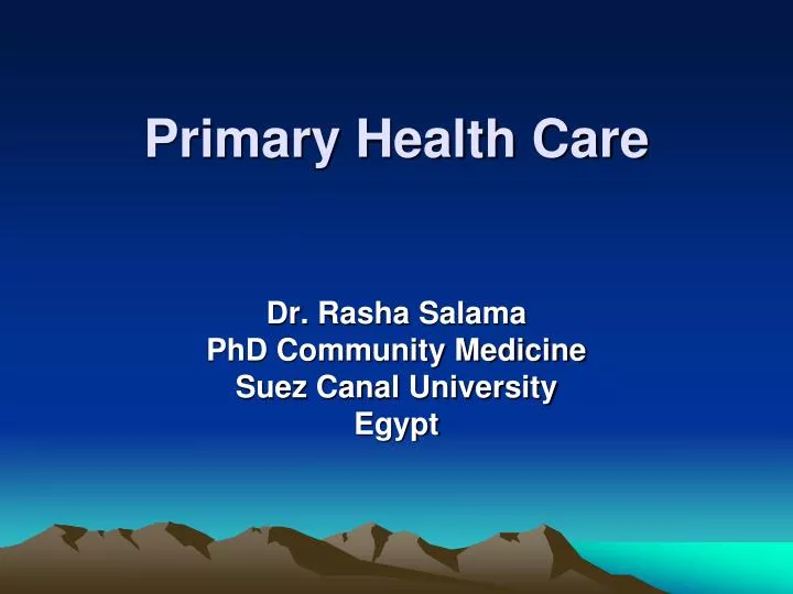 primary health care n.