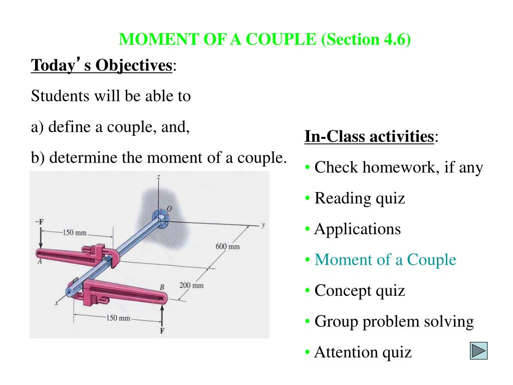 PPT - MOMENT OF A COUPLE (Section 4.6) PowerPoint Presentation, free  download - ID:1434241