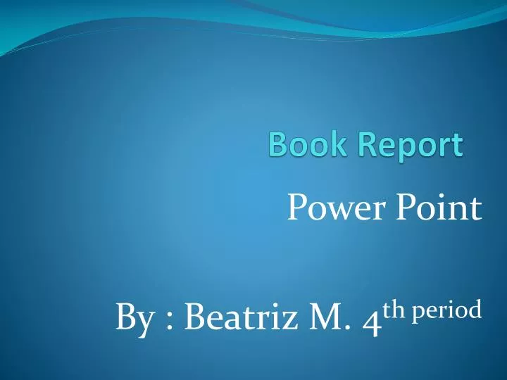 how to write a book report ppt