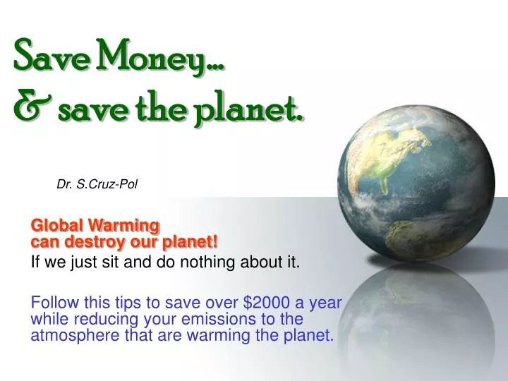 save money save the planet n.