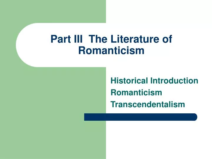 part iii the literature of romanticism n.