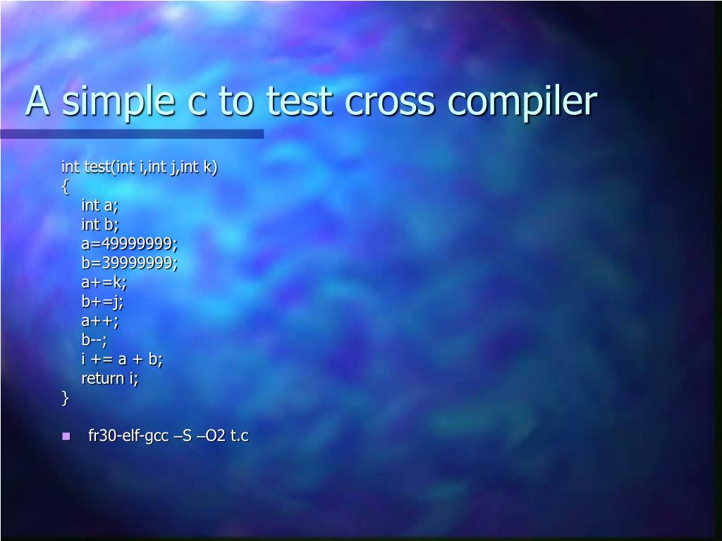 Cross compiling