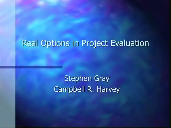 real options in project evaluation n.