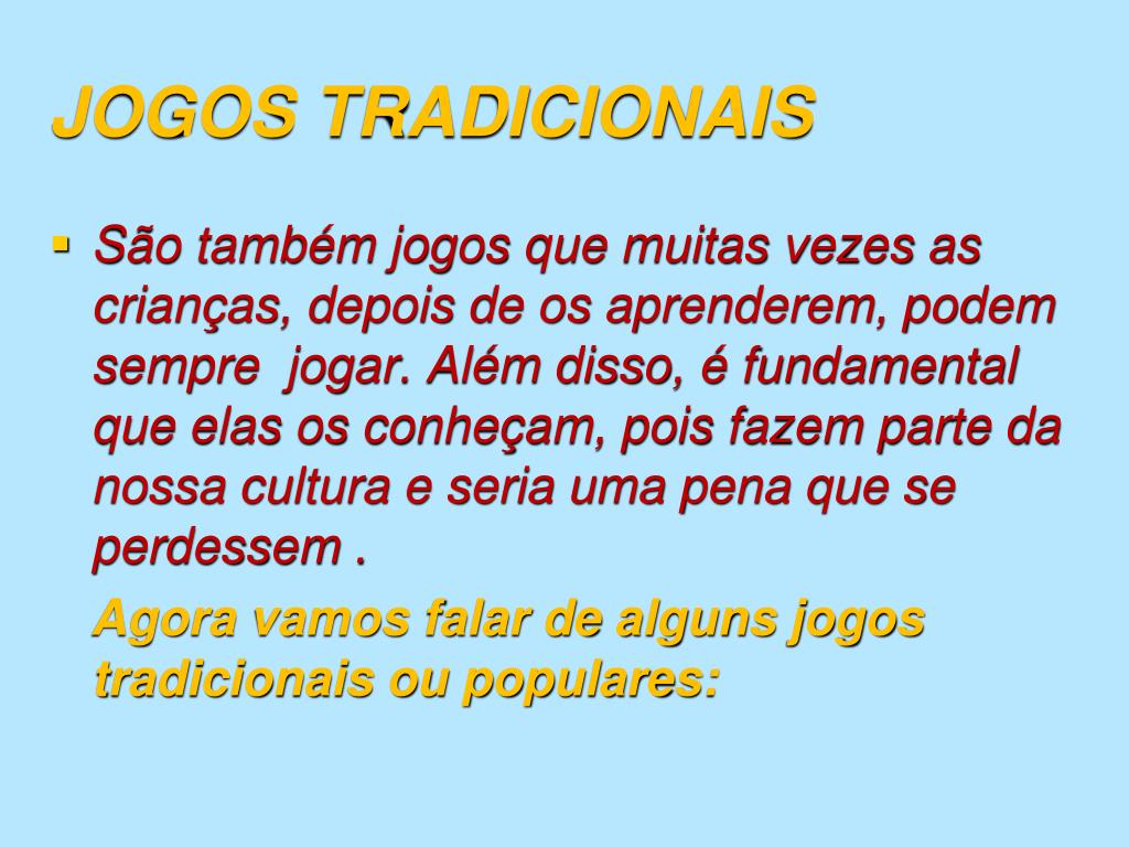 JOGOS POPULARES. - ppt carregar