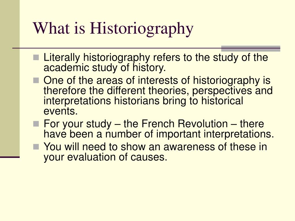 the case study of historical interpretations