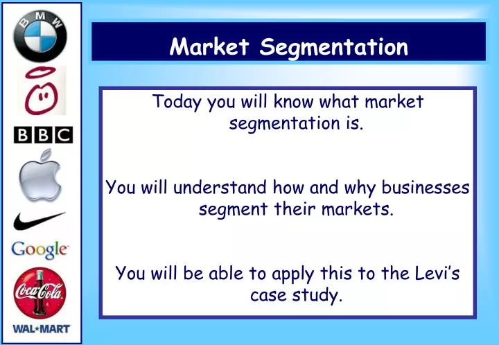 market segmentation n.