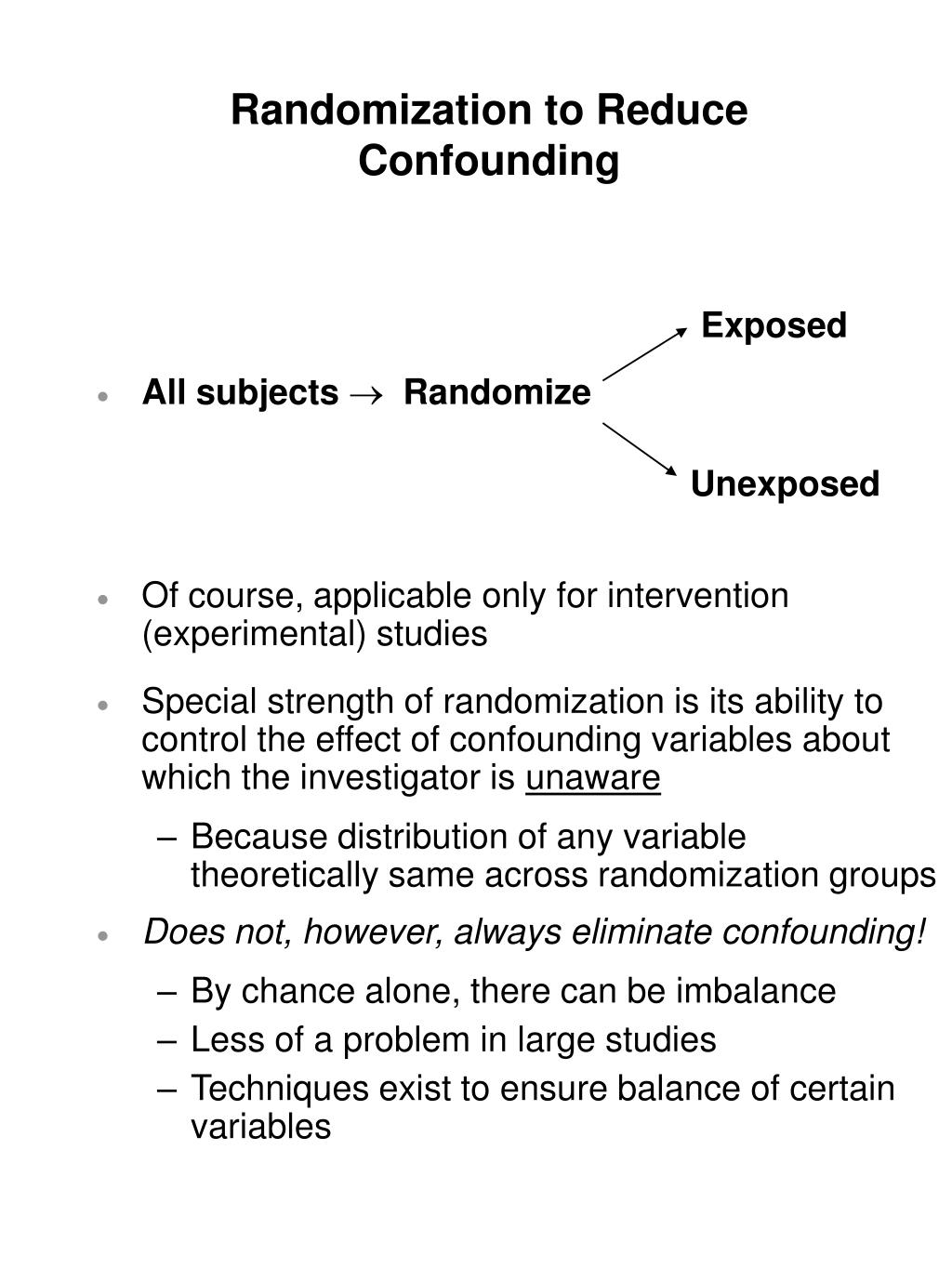 does random assignment reduce confounding variables
