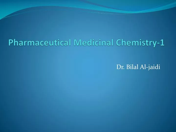 pharmaceutical medicinal chemistry 1 n.