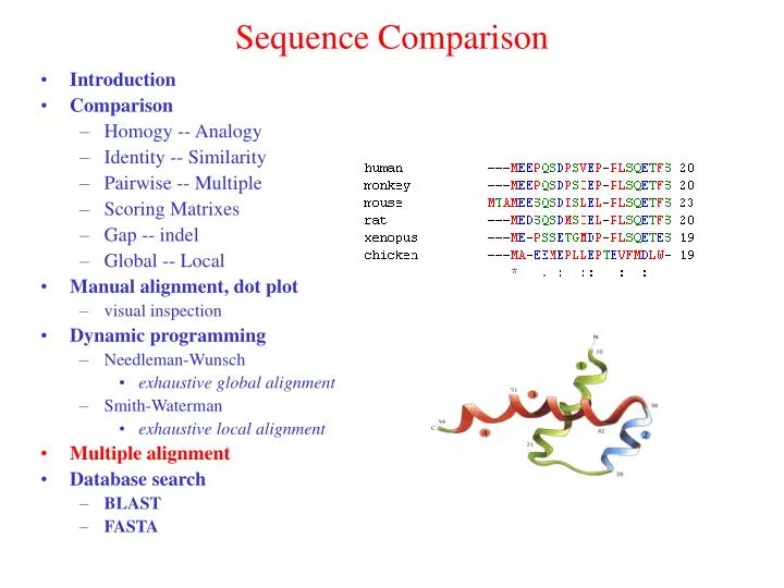 PPT - Sequence Comparison PowerPoint Presentation, free download - ID ...
