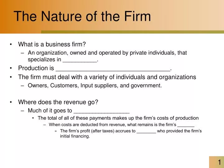 PPT - The Nature of the Firm PowerPoint Presentation, free download -  ID:1439043