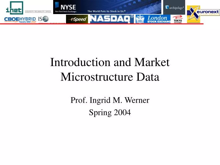 introduction and market microstructure data n.