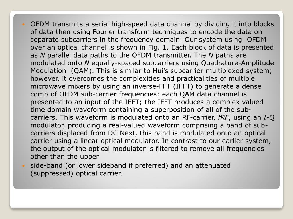 PPT - optical Orthogonal frequency division multiplexing (OOFDM ...