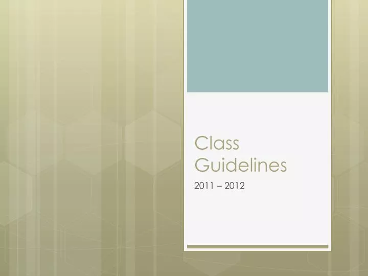 class guidelines n.