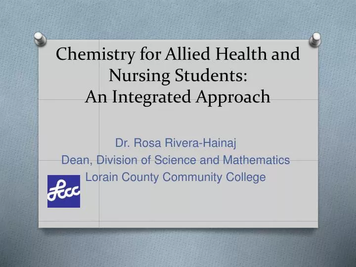 chemistry for allied health and nursing students an integrated approach n.