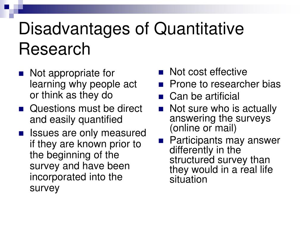 5 limitations of quantitative research