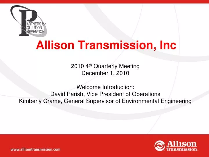 PPT Allison Transmission, Inc PowerPoint Presentation, free download ID1441356