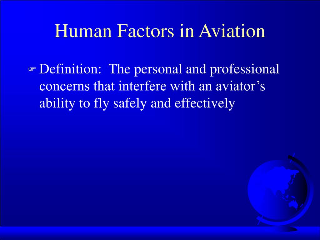Human factors job positions in aviation