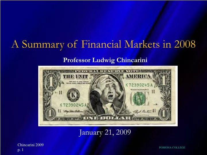 a summary of financial markets in 2008 n.