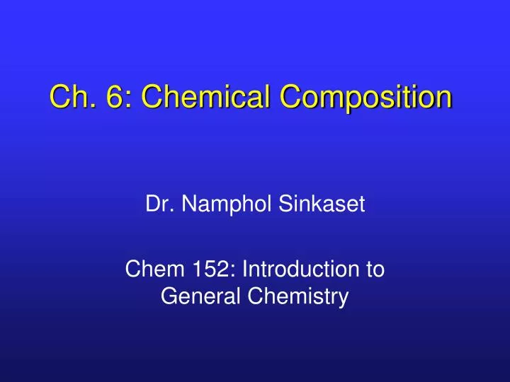 ch 6 chemical composition n.
