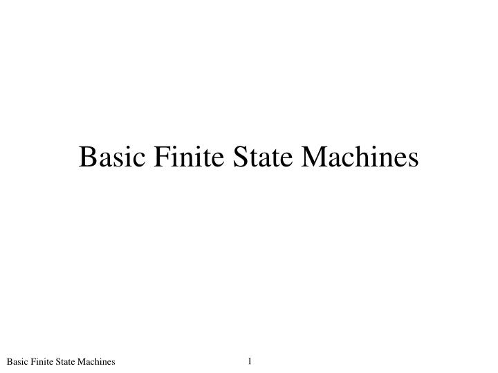 basic finite state machines n.