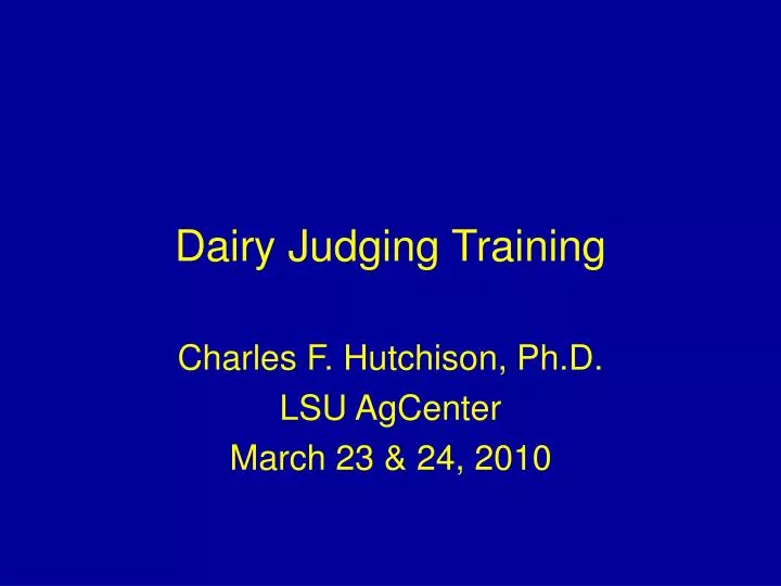 dairy judging training n.