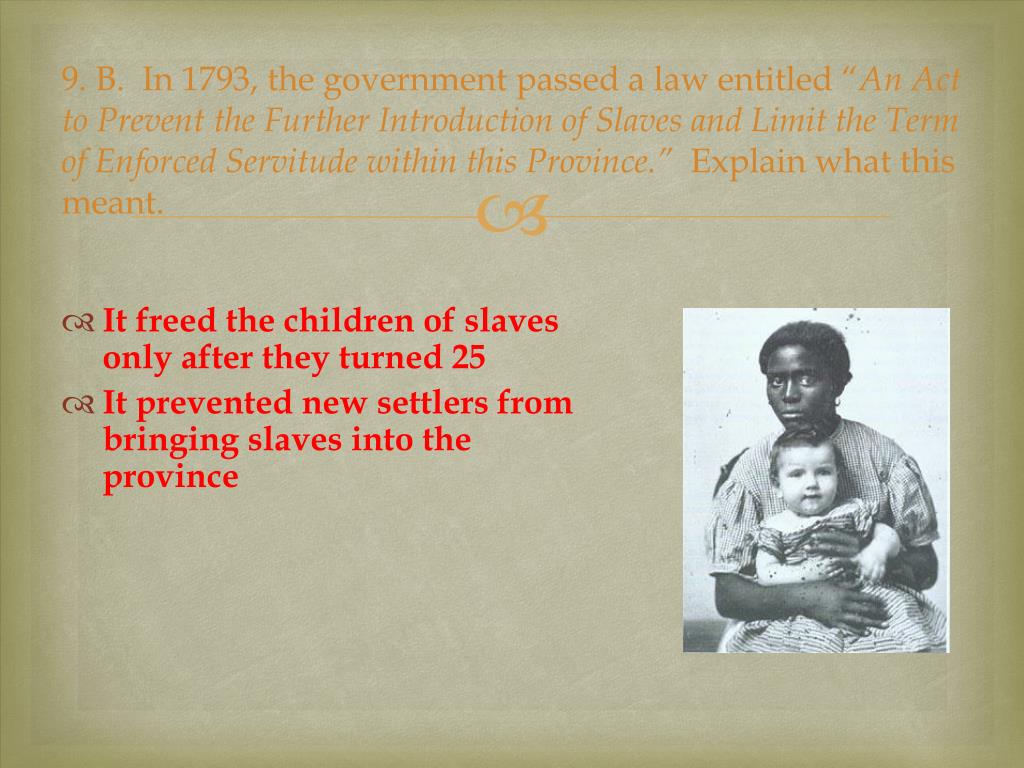slavery in canada thesis statement