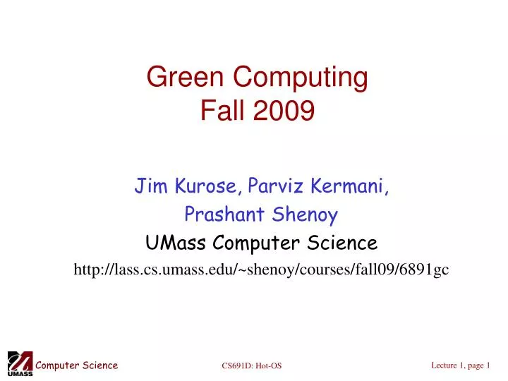 green computing fall 2009 n.