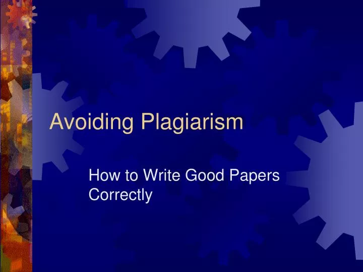 avoiding plagiarism n.
