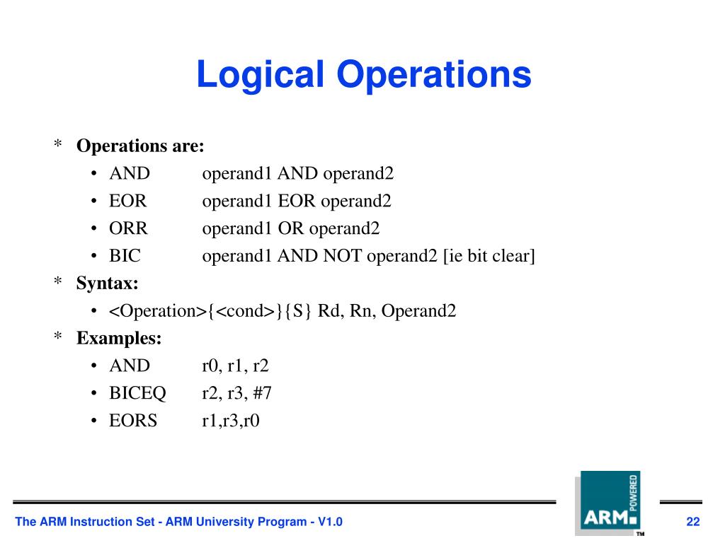 PPT - The ARM Instruction Set PowerPoint Presentation, free download -  ID:144340